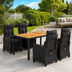Durable 5 Piece Outdoor Garden Dining Set with Cushions