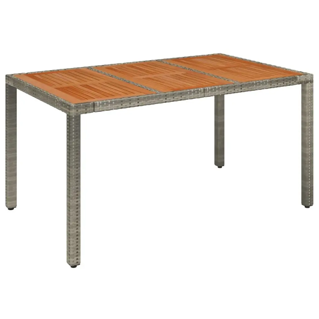 Outdoor Grey Poly Rattan Dining Set with Cushions