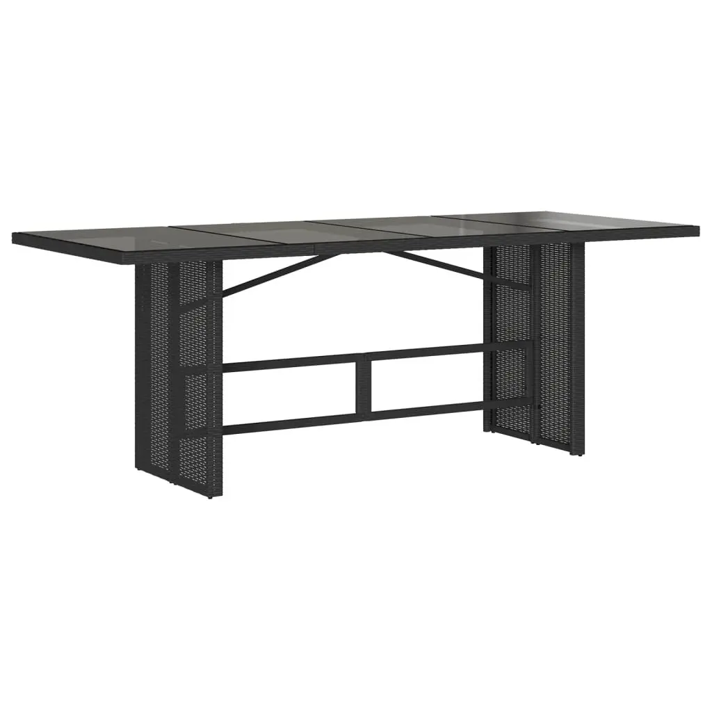 9 Piece Black Poly Rattan Garden Dining Set