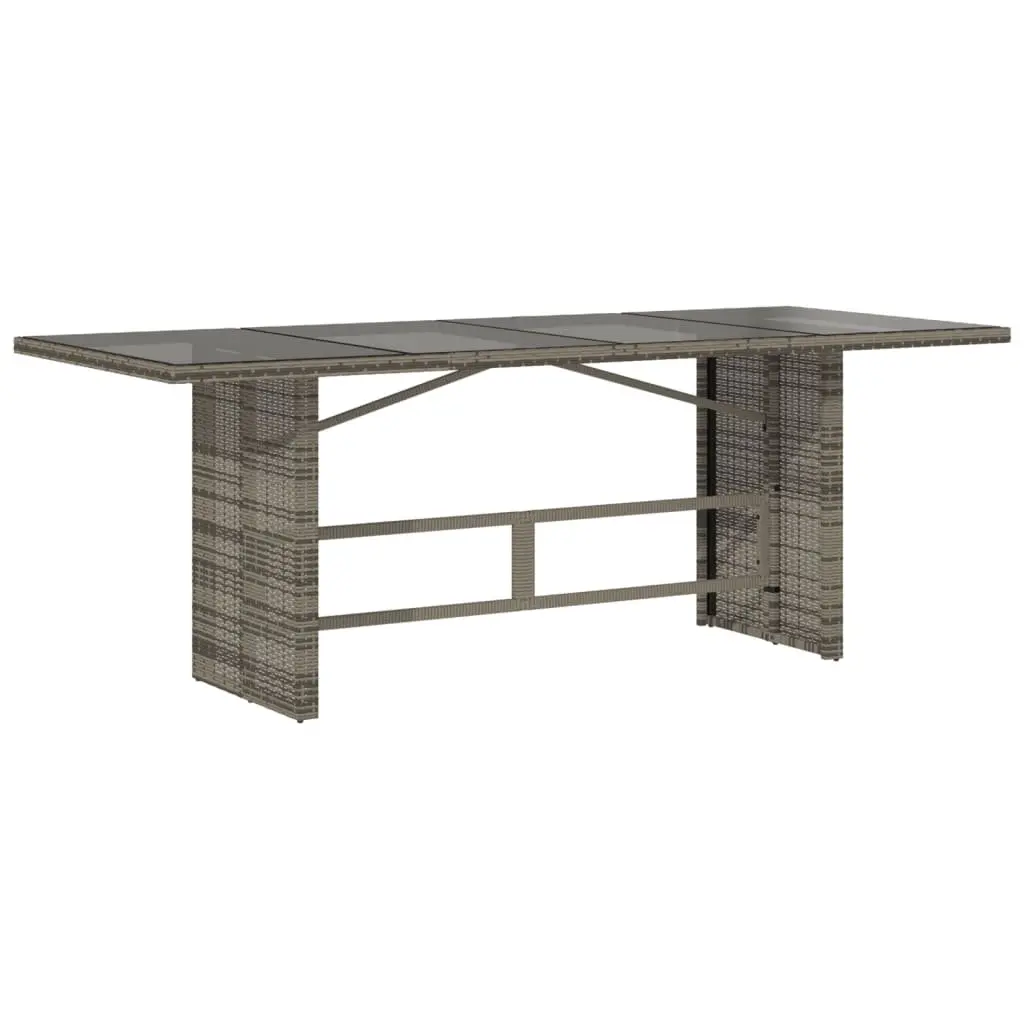 9-Piece Grey Poly Rattan Garden Dining Set