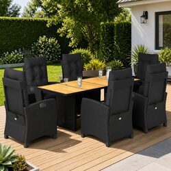 Exceptional 7 Piece Garden Dining Set with Cushions