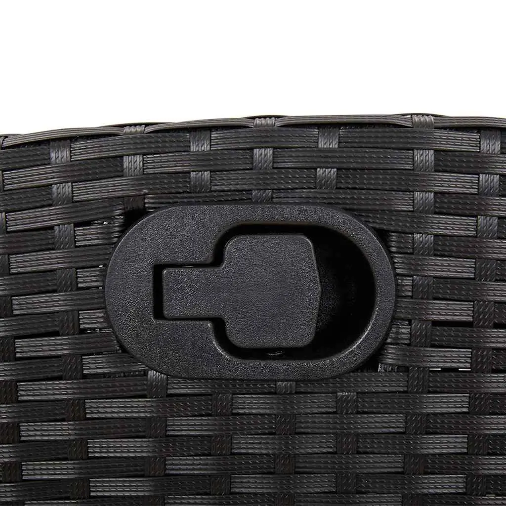 Outdoor Dining Set 9 Piece Black Poly Rattan