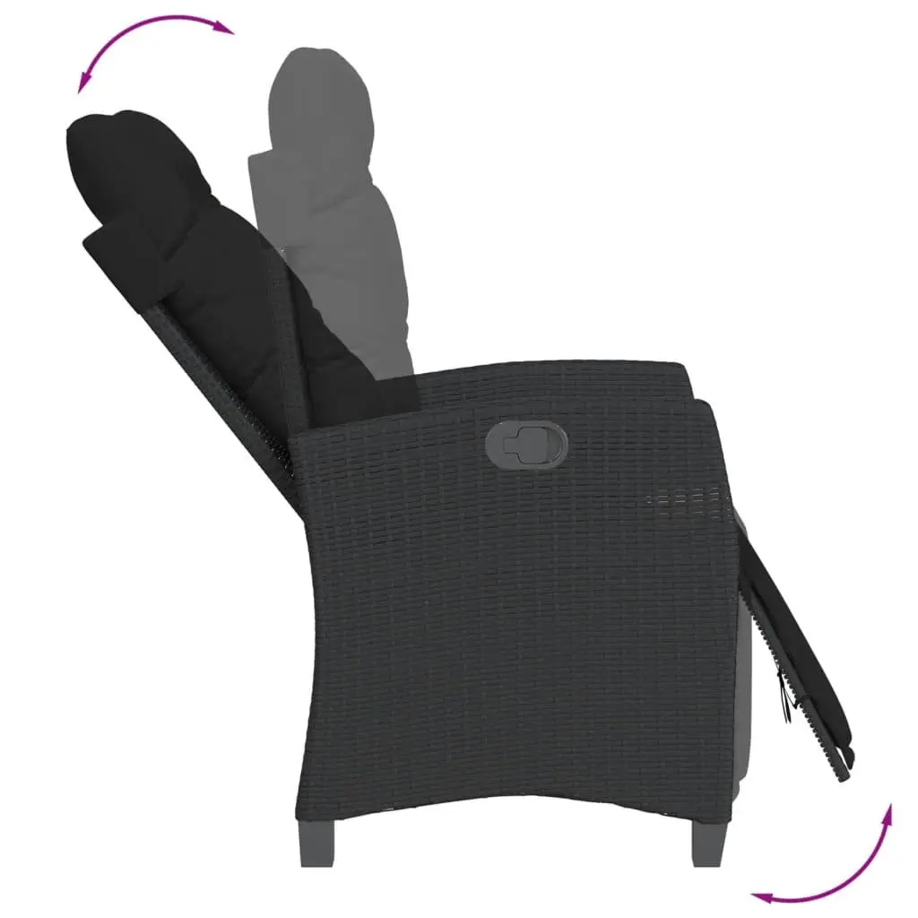 5-Piece Black Outdoor Dining Set with Cushions