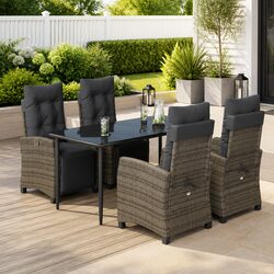Stylish 5-Piece Garden Dining Set with Cushions