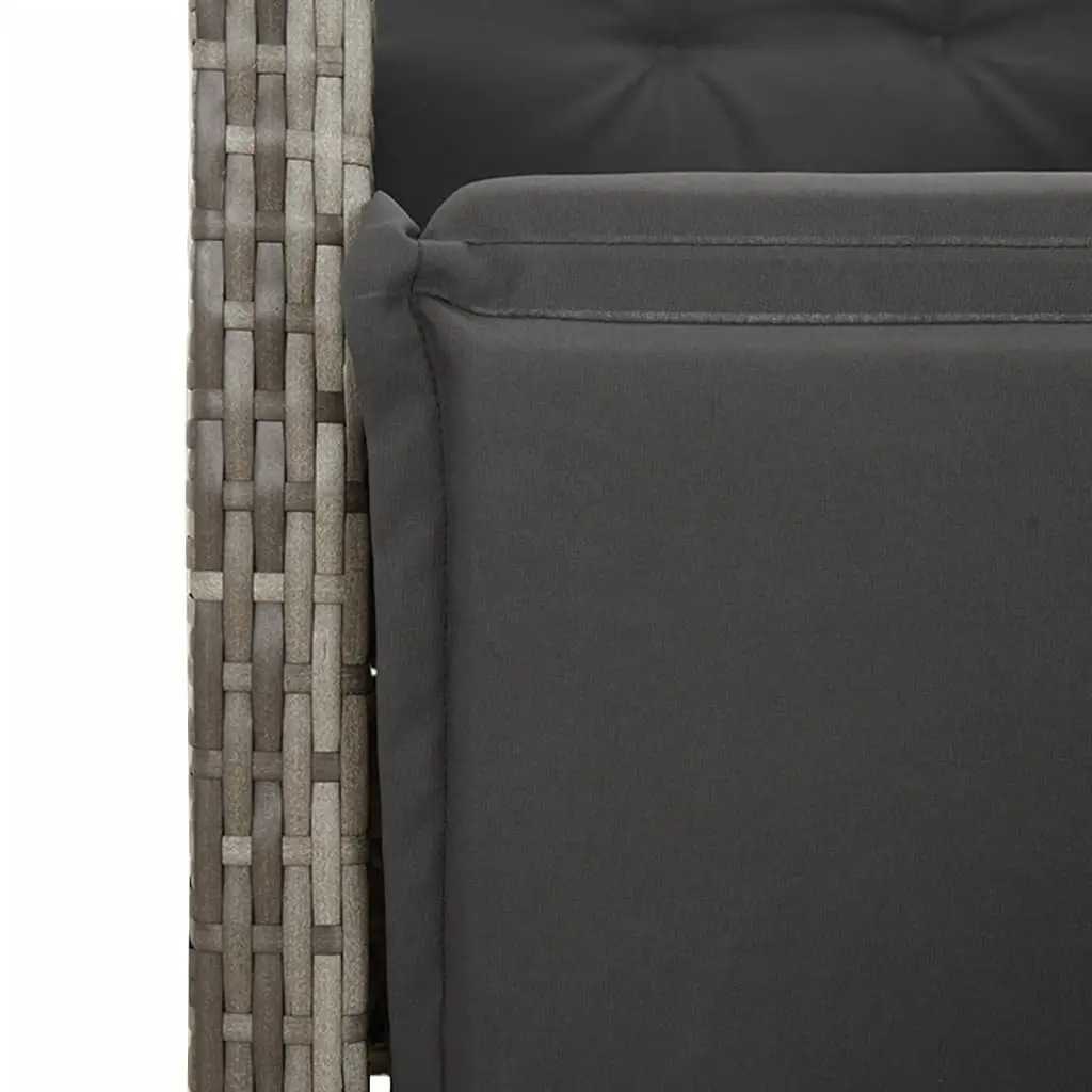 5 Piece Outdoor Dining Set in Grey Poly Rattan