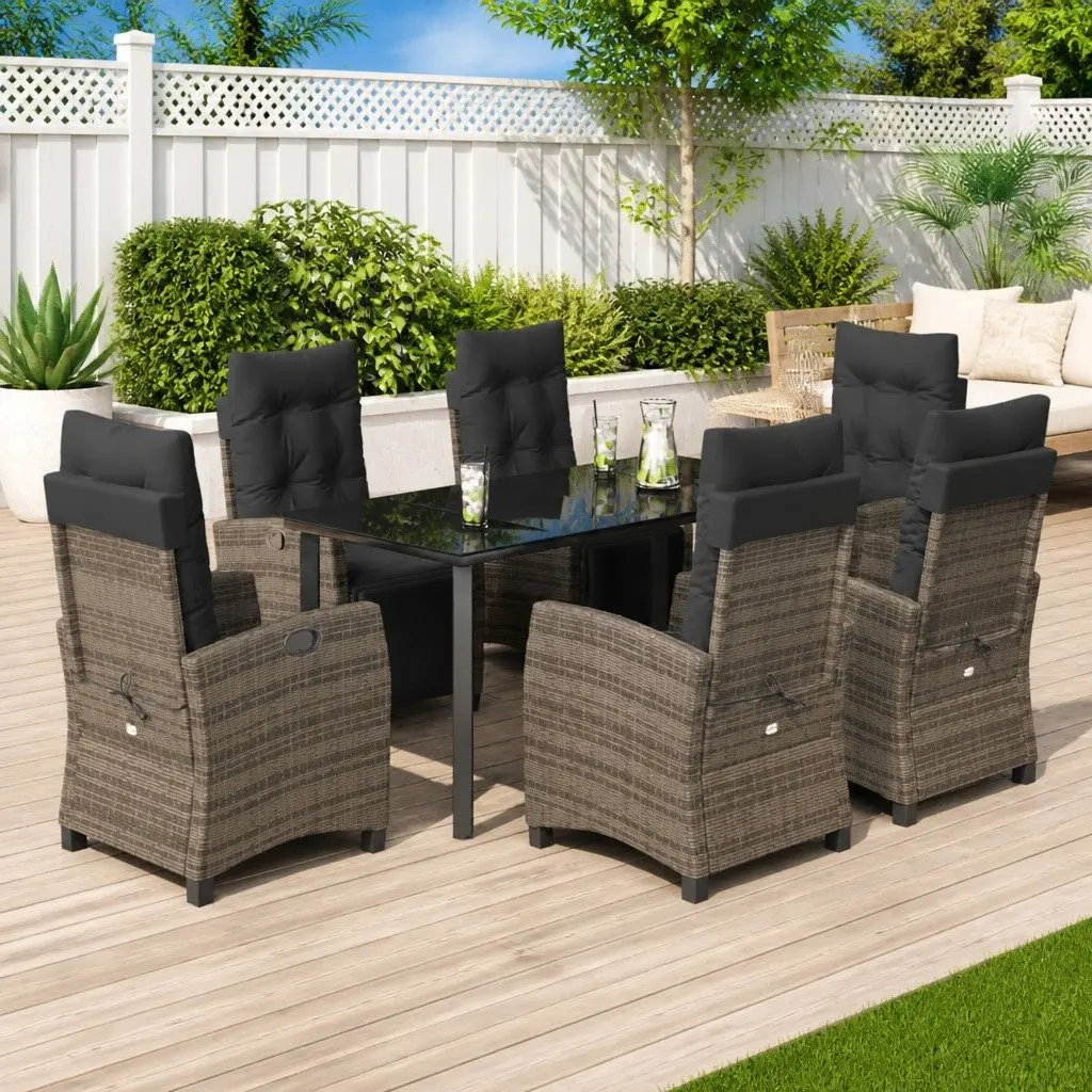 7 Piece Garden Dining Set with Cushions