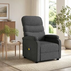 Dark Grey Electric Massage Chair with Vibration & Recline
