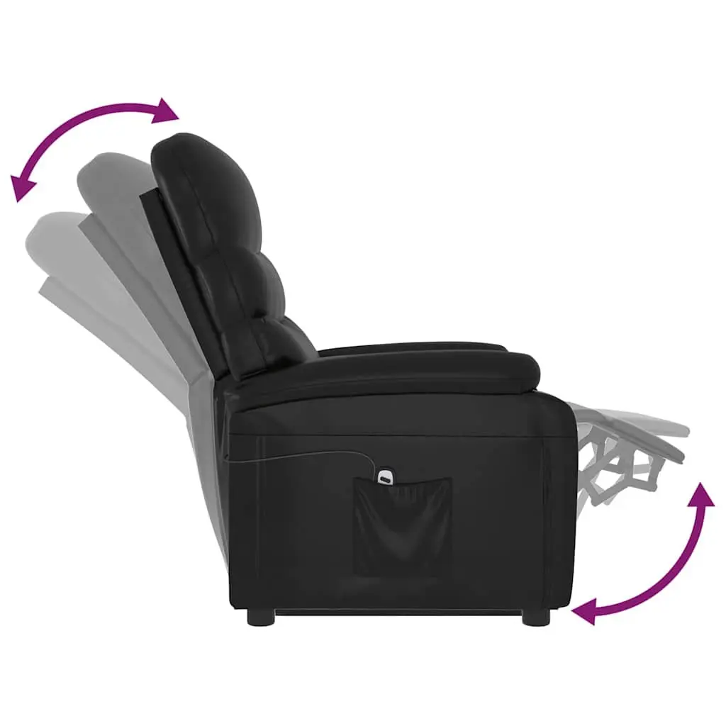 Black Faux Leather Electric Lift Recliner Armchair