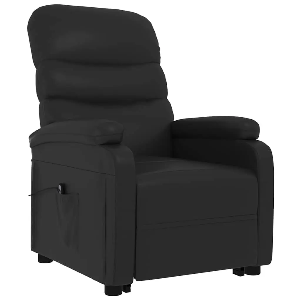 Black Faux Leather Electric Lift Recliner Armchair
