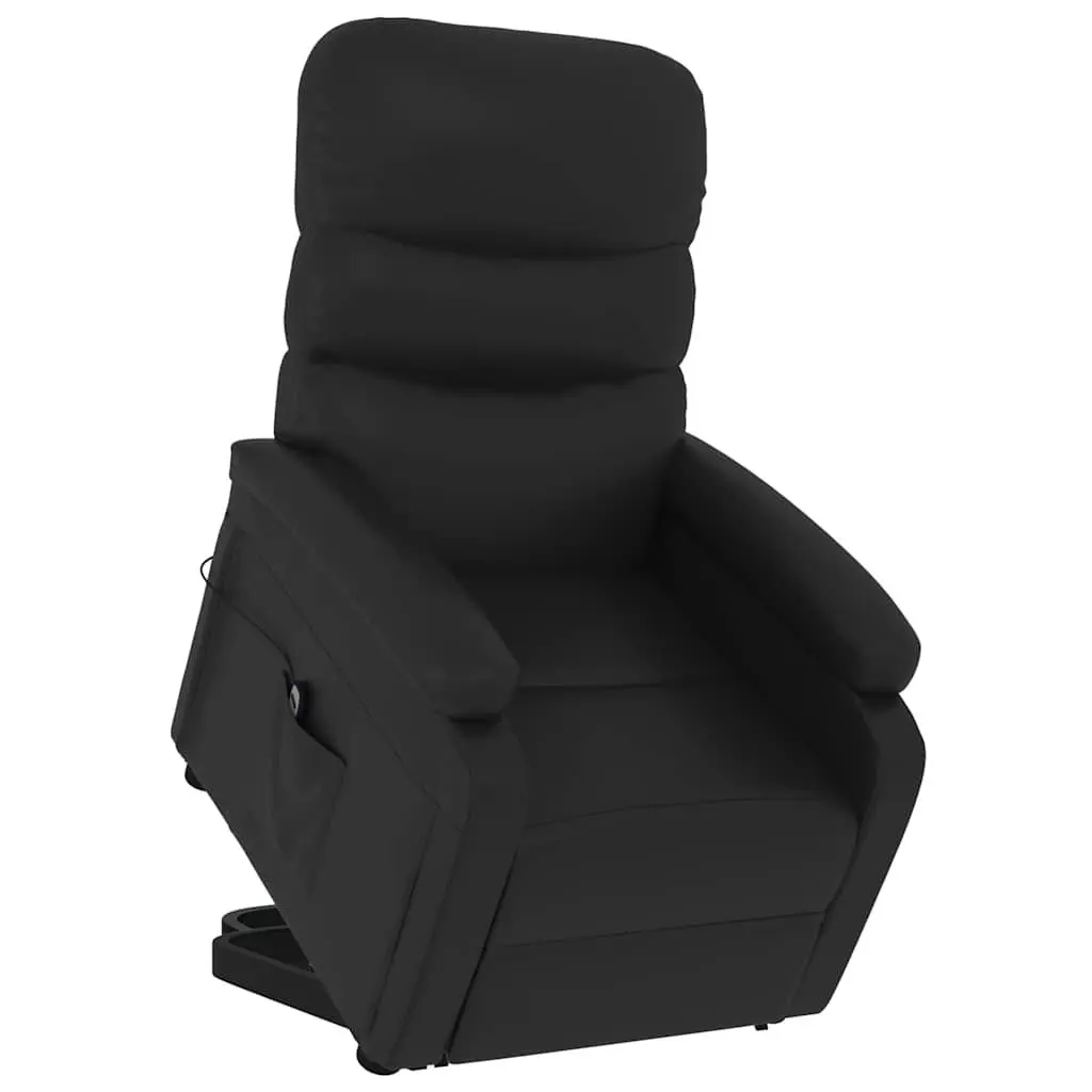 Black Faux Leather Electric Lift Recliner Armchair