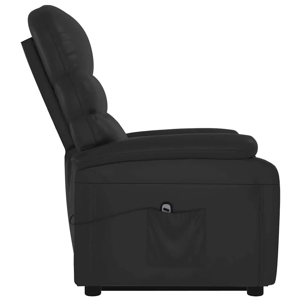 Black Faux Leather Electric Lift Recliner Armchair