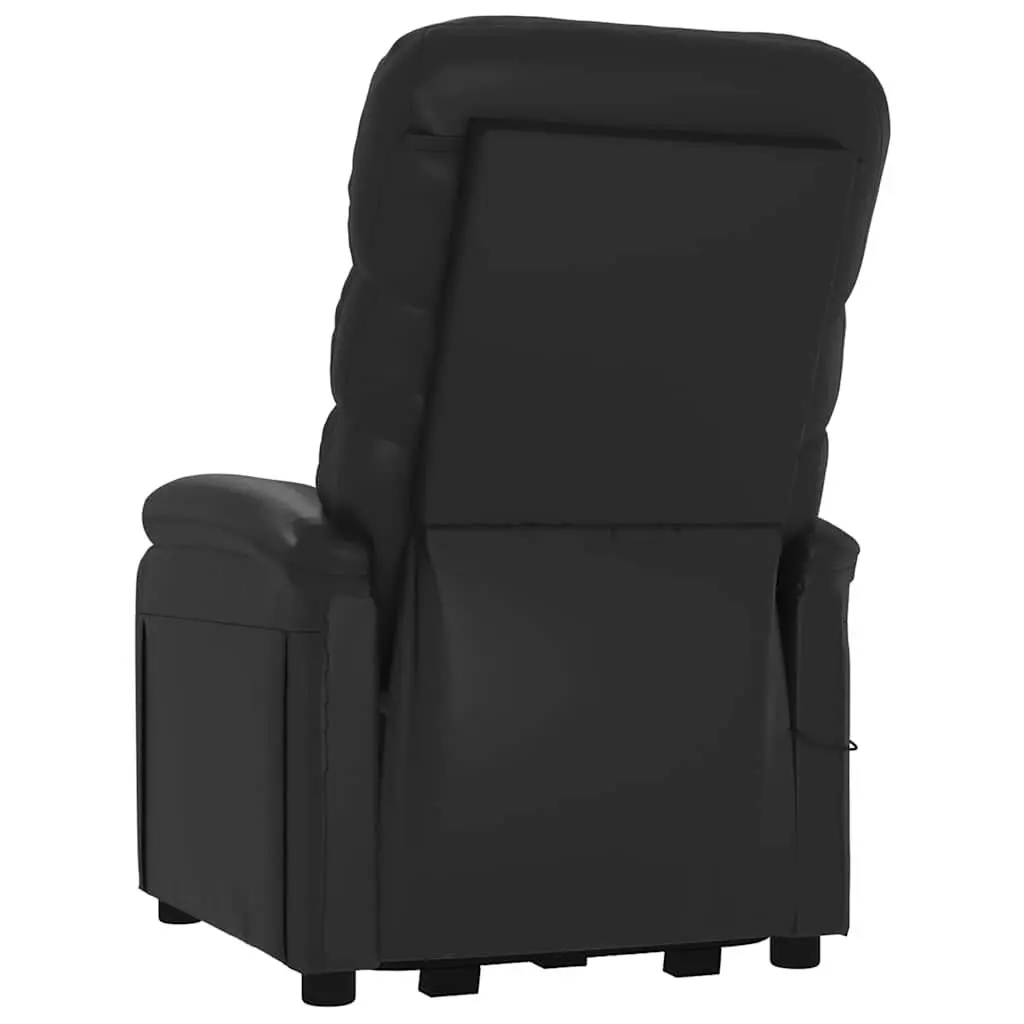 Black Faux Leather Electric Lift Recliner Armchair