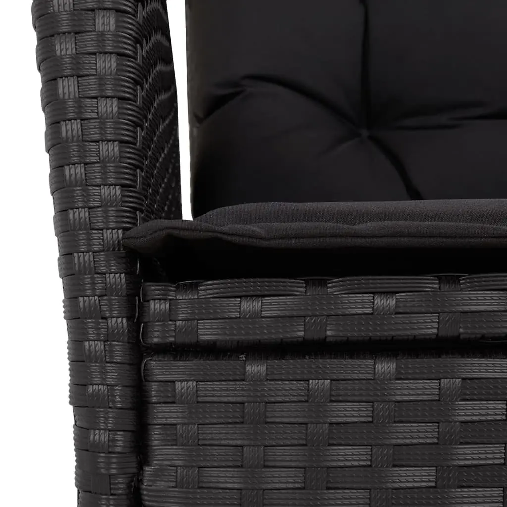 Garden Dining Set PE Rattan 5 Piece Outdoor Furniture Black Patio Table Chairs