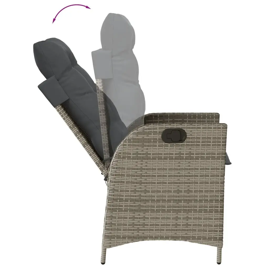 Garden Dining Set PE Rattan 5 Piece Outdoor Furniture Grey Patio Table Chairs