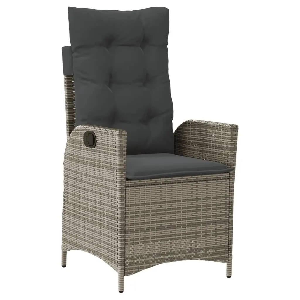 7 Piece Outdoor Dining Set PE Rattan Grey Garden Patio Furniture with Cushions