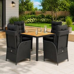 Durable 5-Piece Garden Dining Set with Cushions
