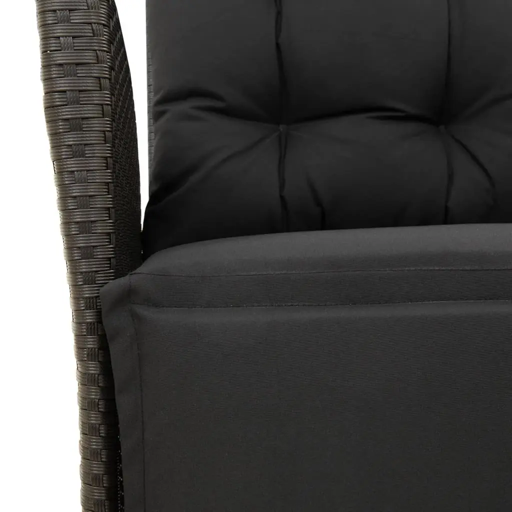 Garden Dining Set Poly Rattan 5 Piece Outdoor Furniture Black with Cushions