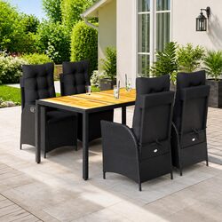 Durable 5 Piece Outdoor Dining Set with Cushions