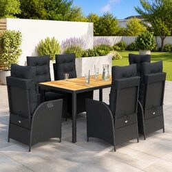 Sturdy 7 Piece Outdoor Dining Set with Cushions