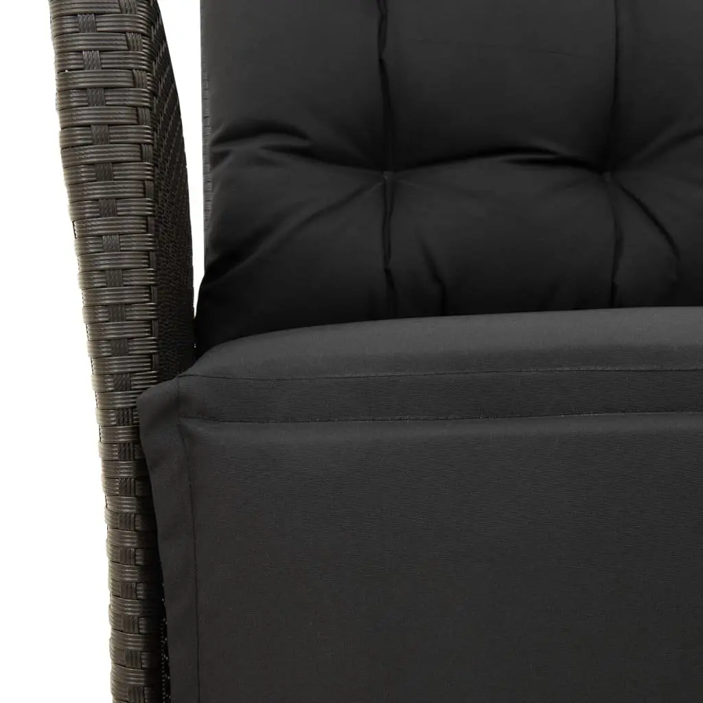 Garden Dining Set PE Rattan 9 Piece Black Outdoor Patio Furniture