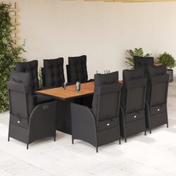 Quality 9 Piece Outdoor Dining Set with Cushions