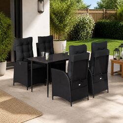 Sturdy 5 Piece Outdoor Dining Set with Adjustable Backrests