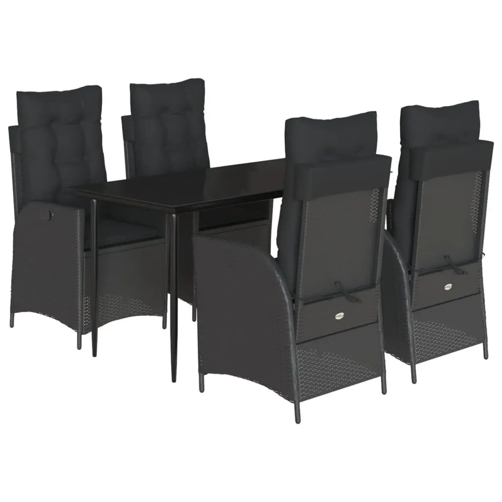 5 Piece Outdoor Dining Set with Adjustable Backrests