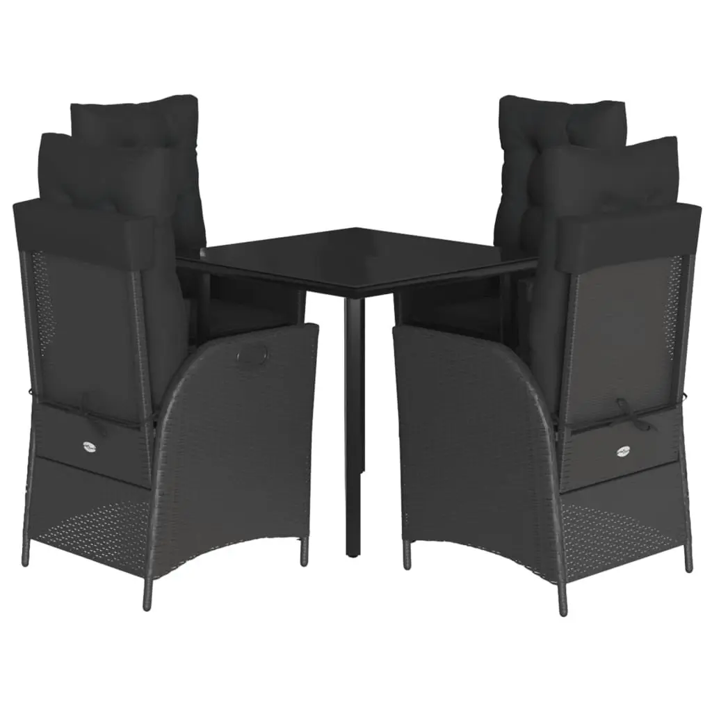 Garden Dining Set 5 Piece Outdoor Furniture Patio Rattan Chairs Table Cushions