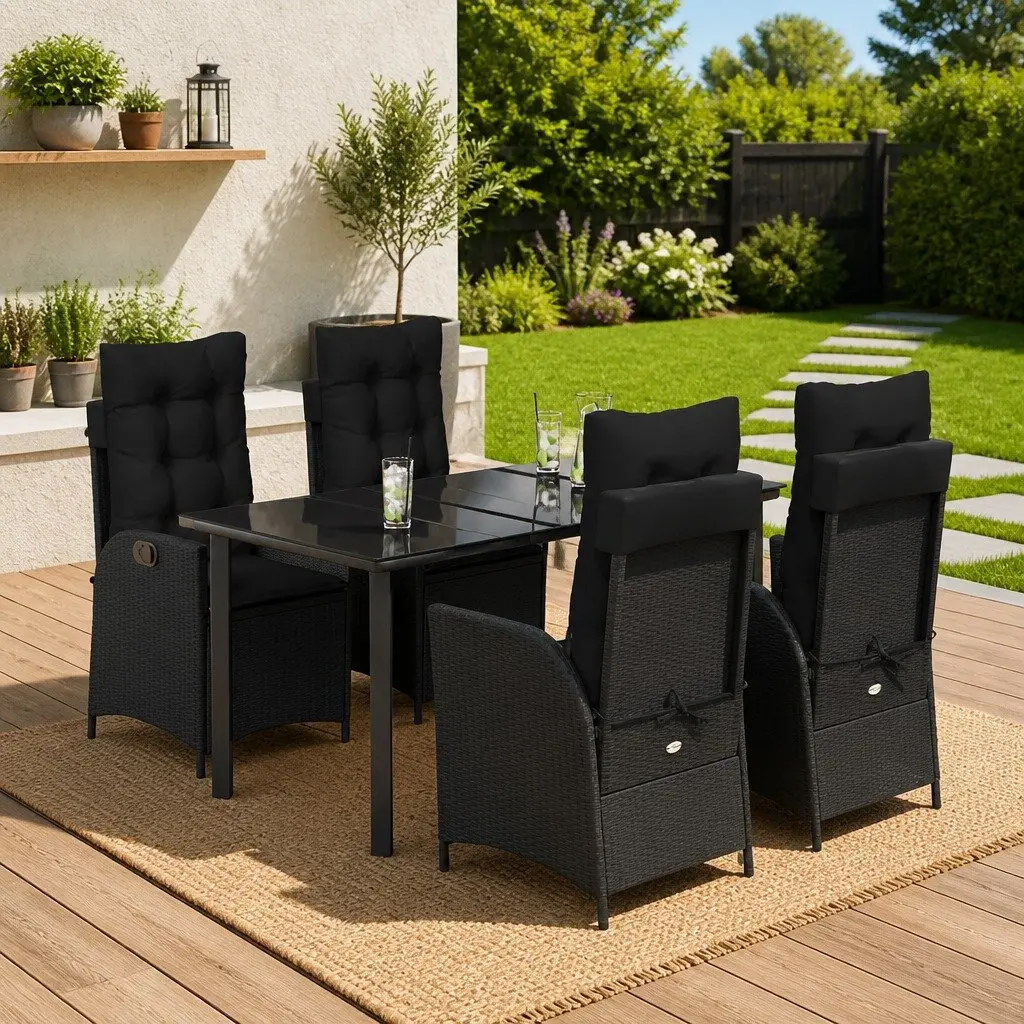 5 Piece Outdoor Dining Set with Cushions