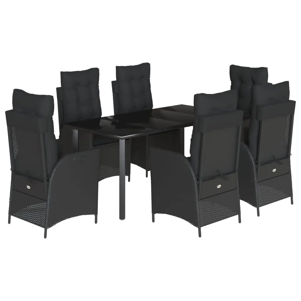 7 Piece Black Poly Outdoor Dining Set