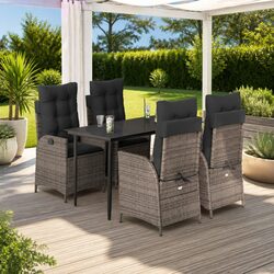 Durable 5 Piece Garden Dining Set with Cushions