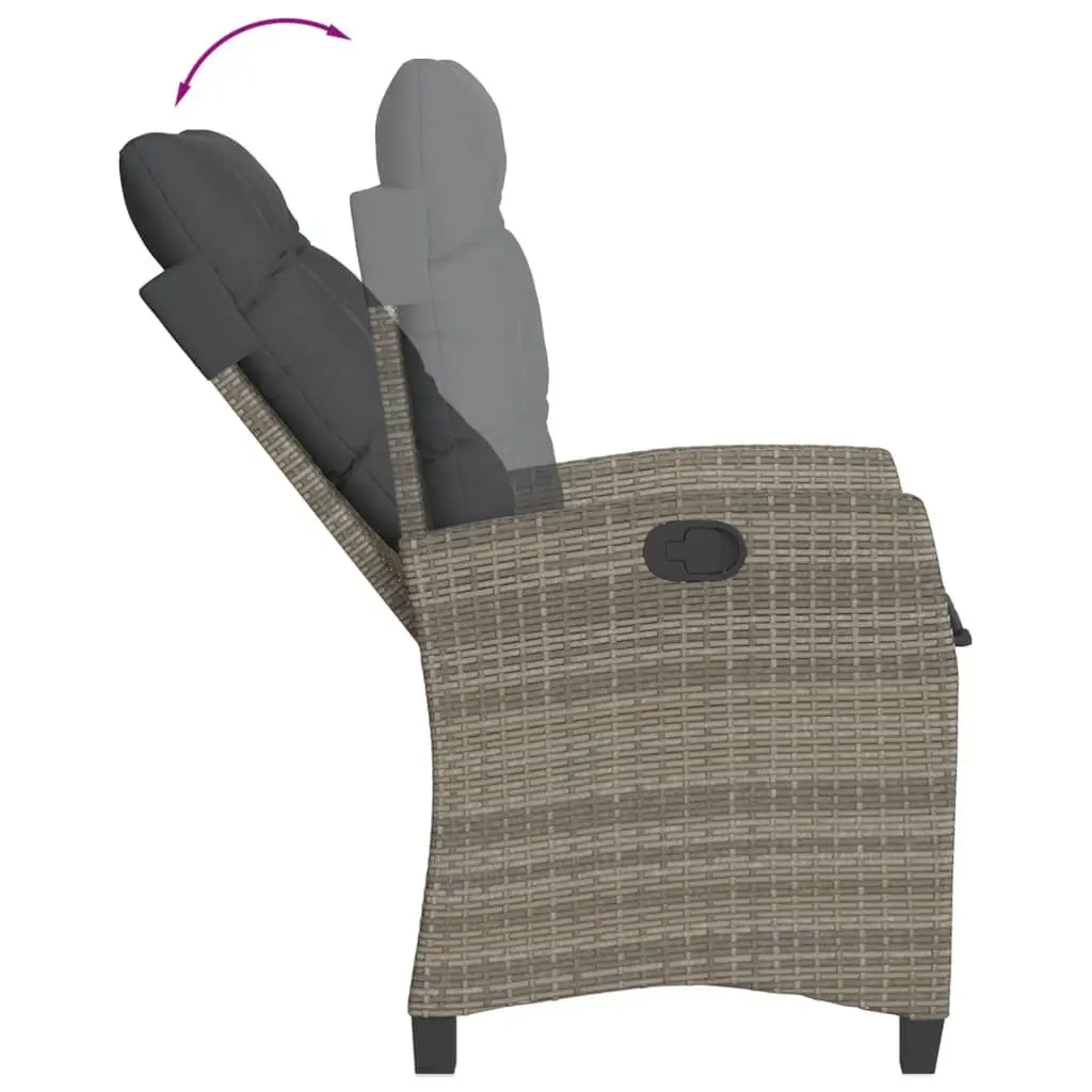 5 Piece Grey Poly Rattan Garden Dining Set