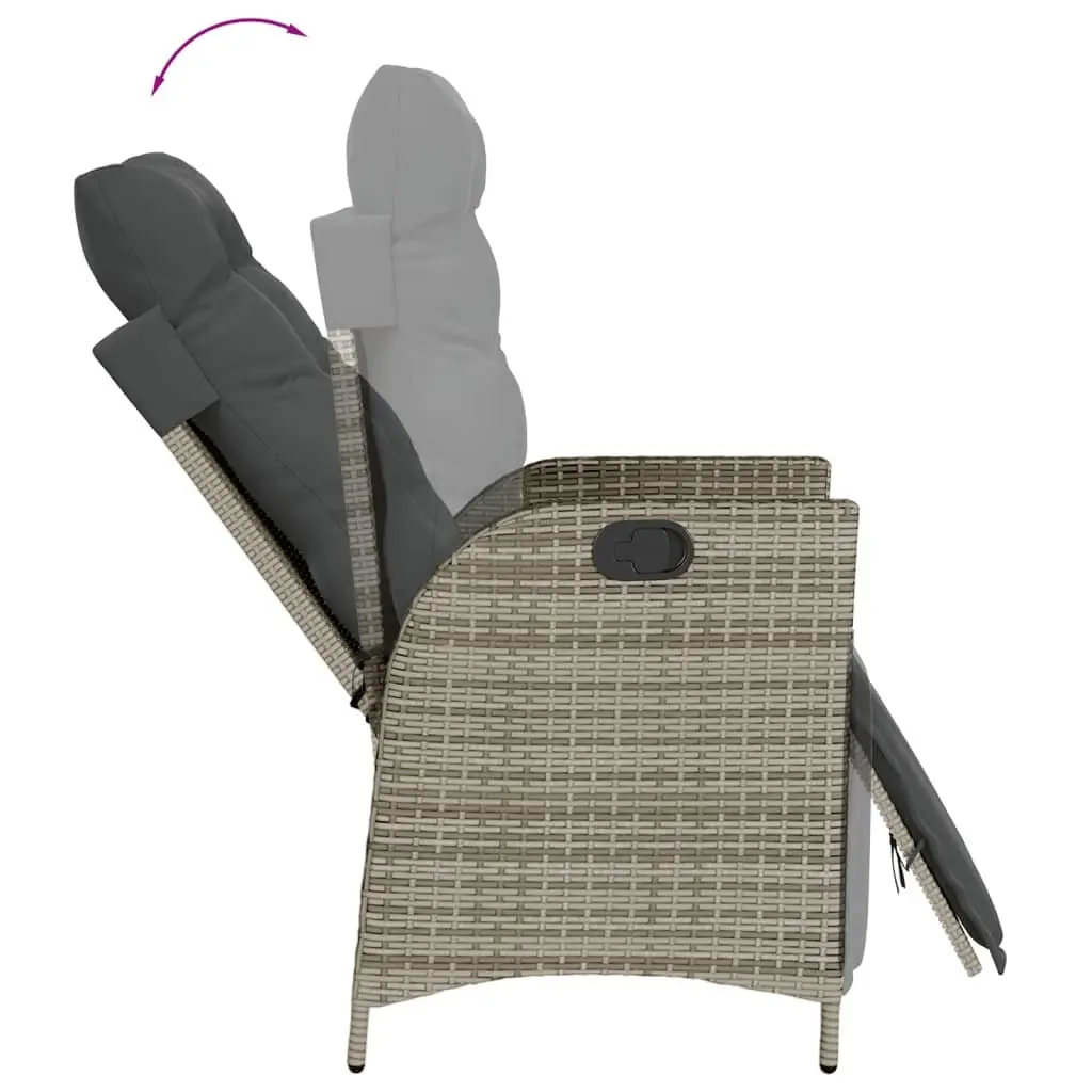 7 Piece Grey Poly Rattan Garden Dining Set with Cushions