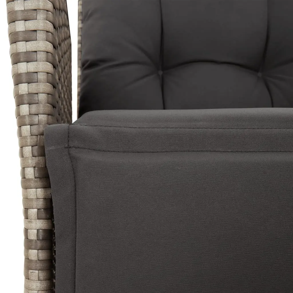 5 Piece Outdoor Rattan Dining Set with Cushions