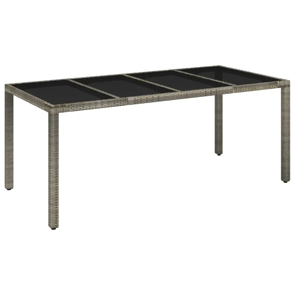 7 Piece Grey Poly Rattan Garden Dining Set
