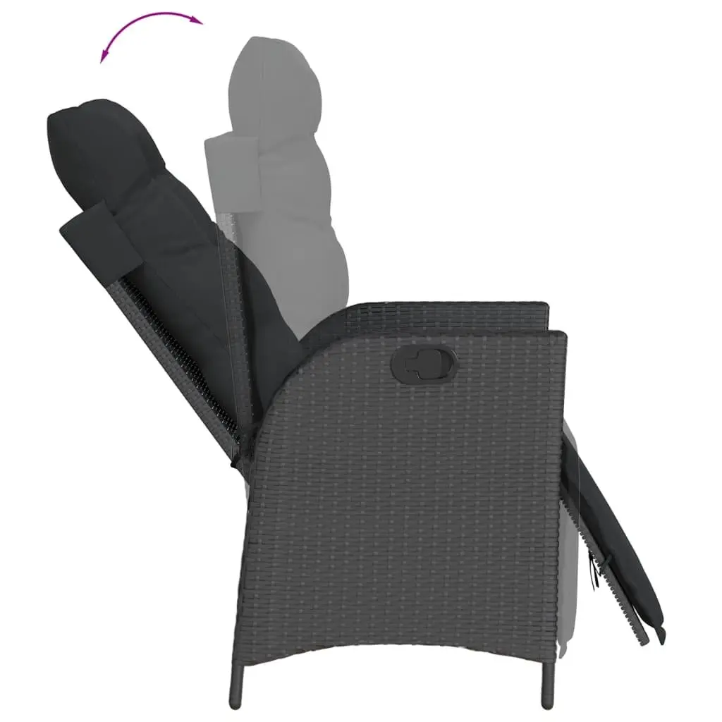 Black Garden Dining Set with Cushions