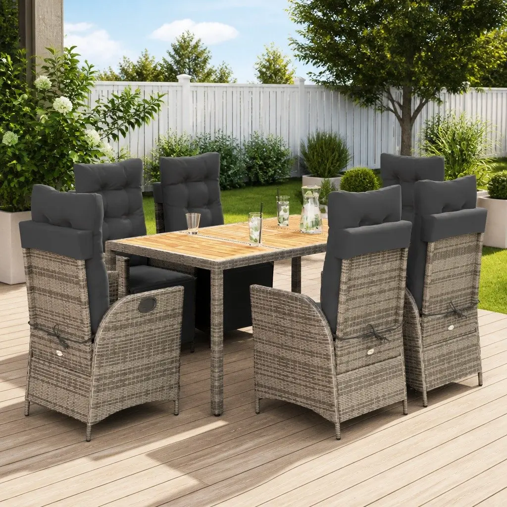 7-Piece Garden Dining Set with Cushions