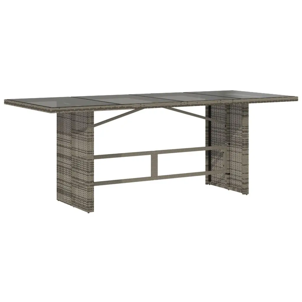 7 Piece Grey Poly Rattan Garden Dining Set