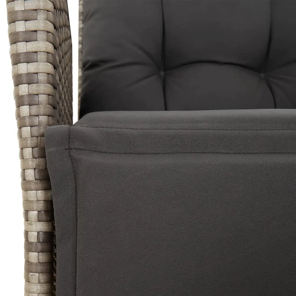 7 Piece Grey Poly Rattan Garden Dining Set