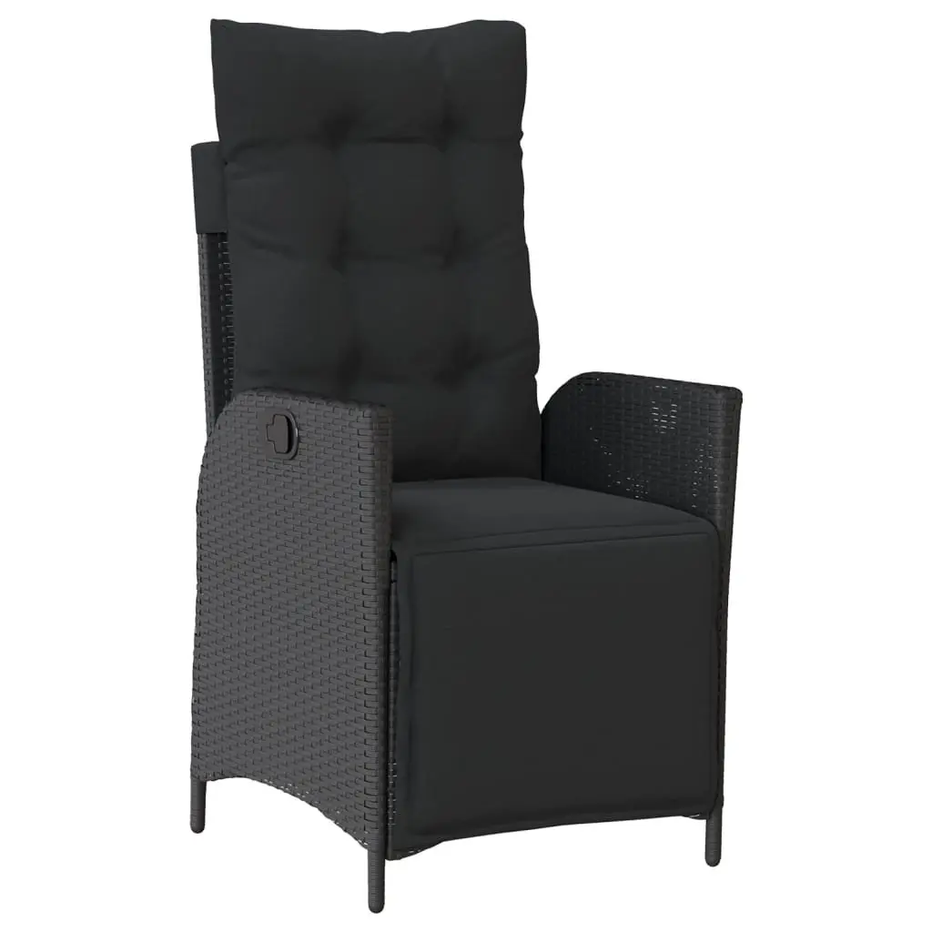 7 Piece Black PE Rattan Garden Dining Set