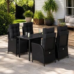 Premium 5 Piece Garden Dining Set with Cushions