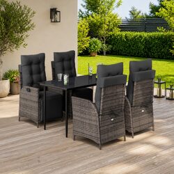 Premium Garden Dining Set 5-Piece Outdoor Furniture in Grey