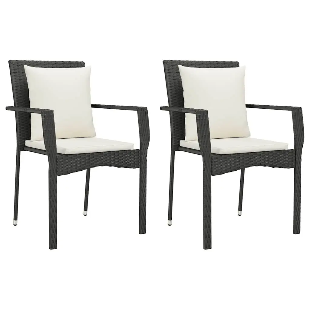 Outdoor Dining Set Poly Rattan 9 Piece Garden Furniture Table Chairs Black