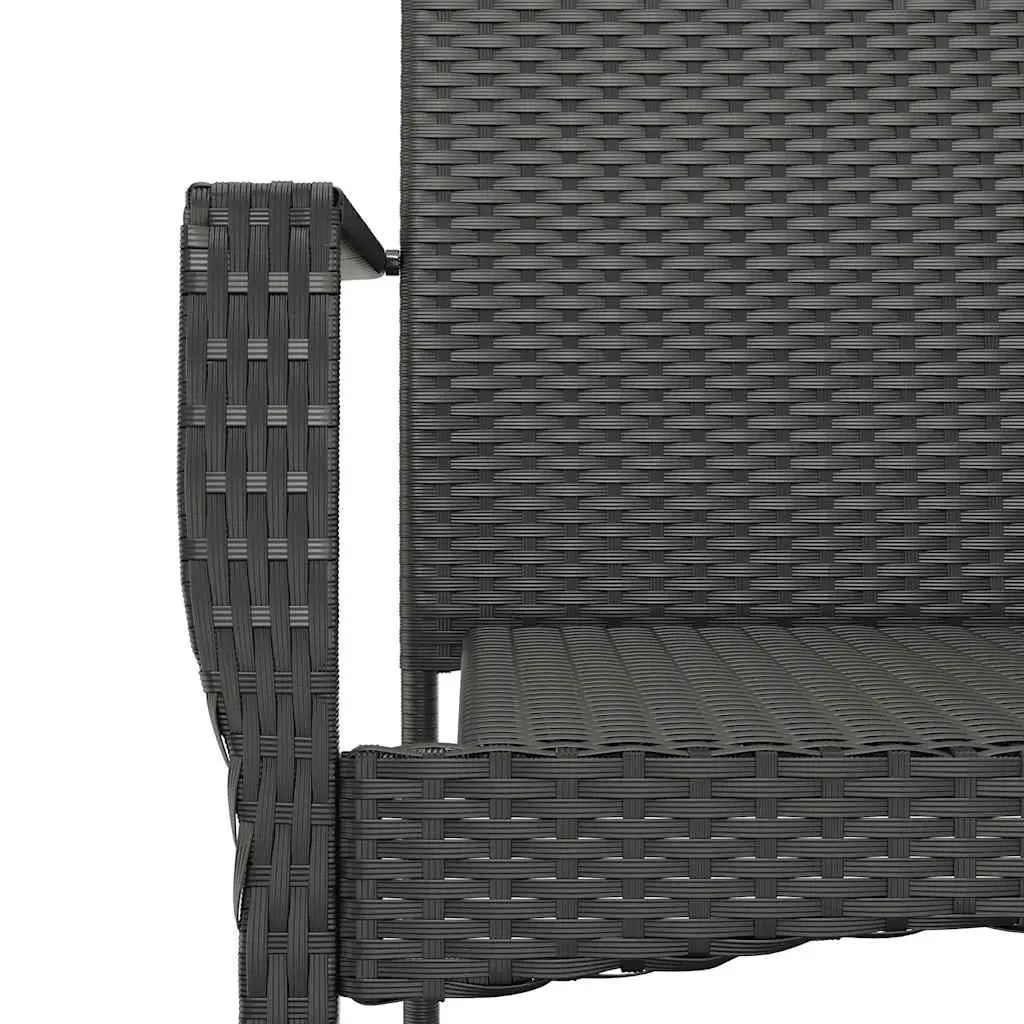 Outdoor Dining Set Poly Rattan 9 Piece Garden Furniture Table Chairs Black
