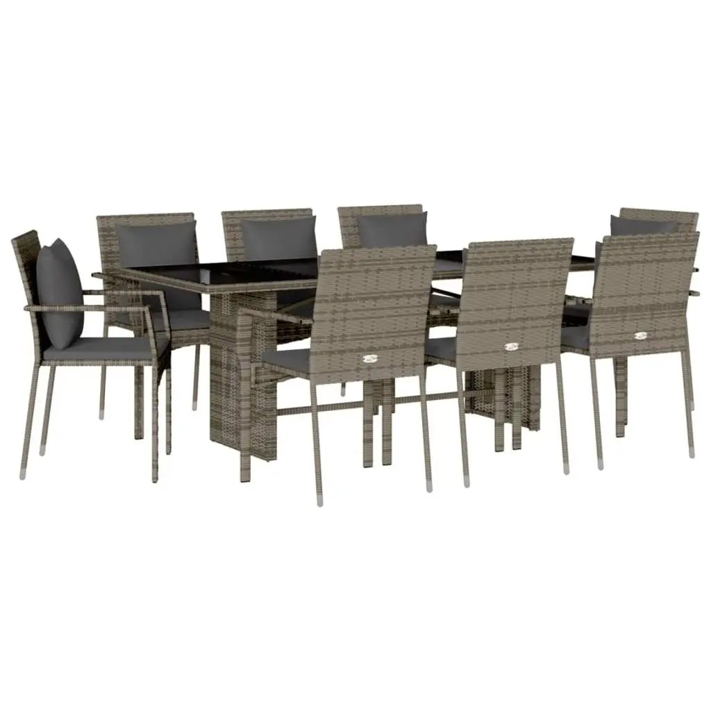 9-Piece Outdoor Garden Dining Set with Cushions