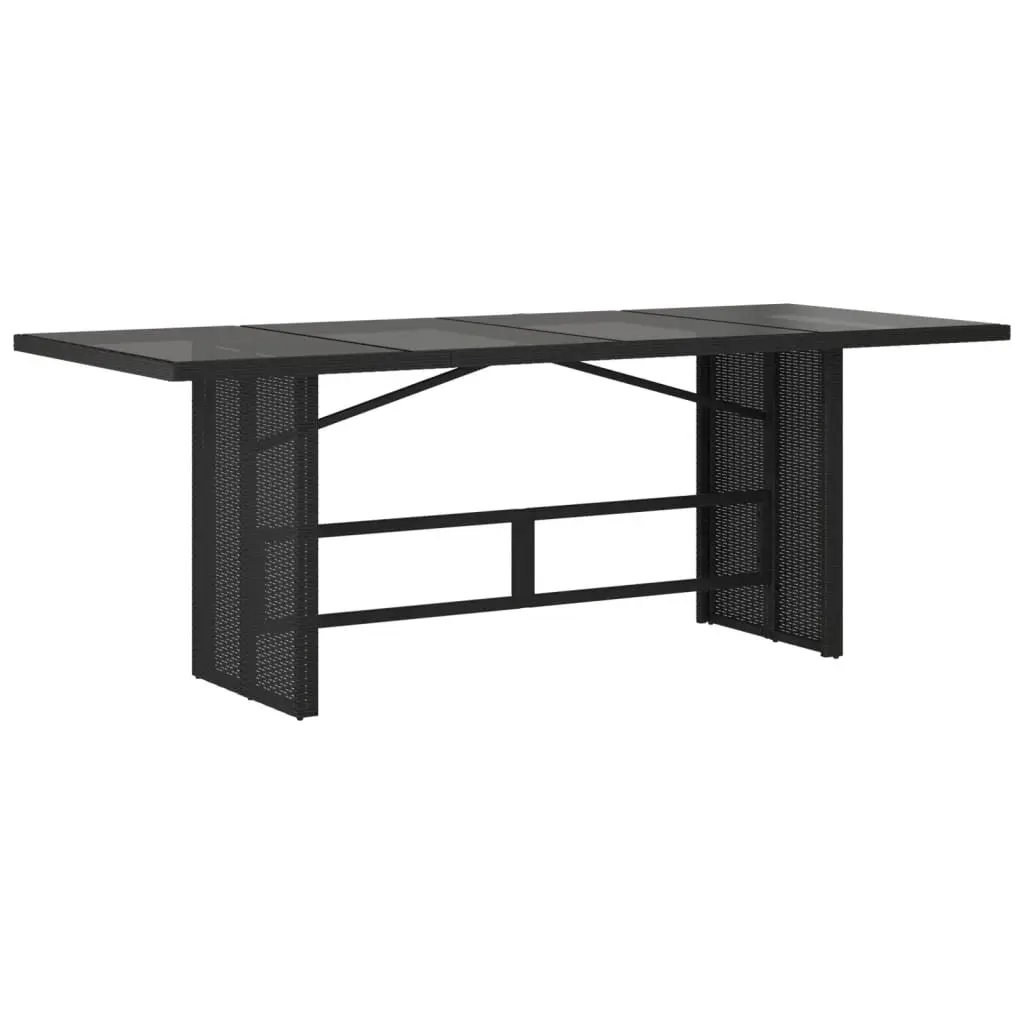 Outdoor Dining Set PE Poly Rattan 7 Piece Black Table Chairs with Cushions