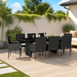 Durable 9 Piece Outdoor Dining Set with Cushions