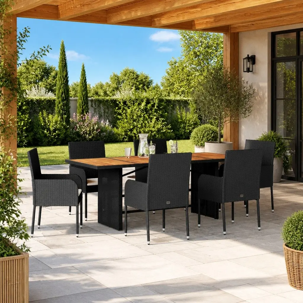 7 Piece Outdoor Dining Set with Cushions