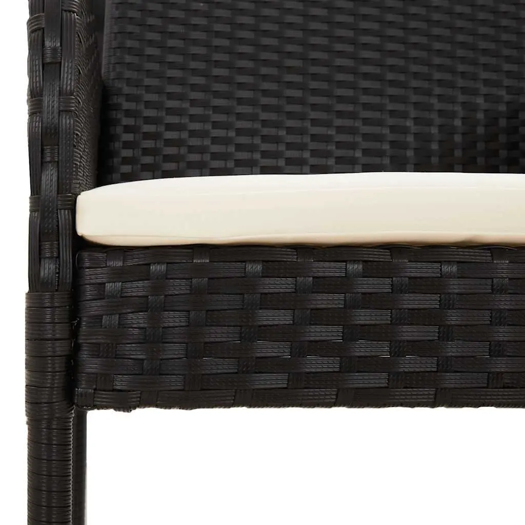 9 Piece Black Poly Rattan Outdoor Dining Set