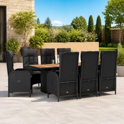 Durable 9 Piece Outdoor Dining Set with Adjustable Chairs